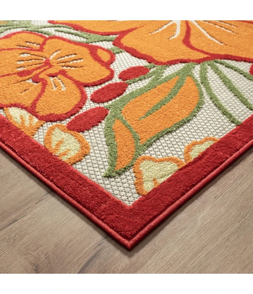 LR Home Copa Cabana 81820 Orange 5' X 8' Rect. Rug