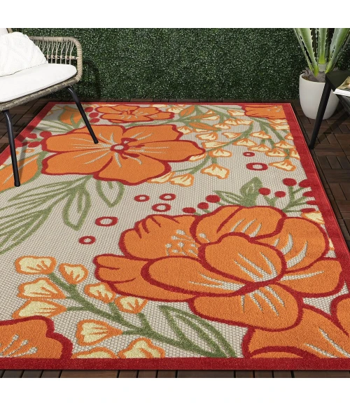 LR Home Copa Cabana 81820 Orange 5' X 8' Rect. Rug