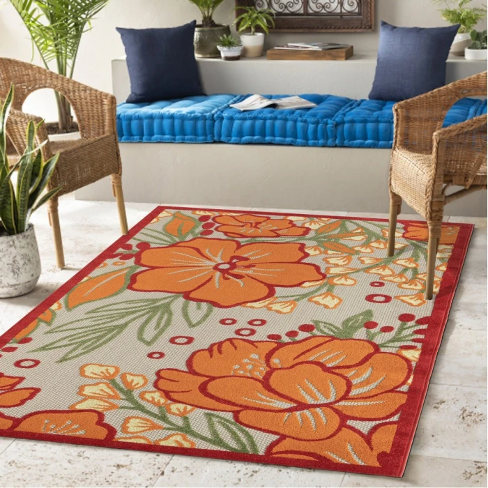 Rugs Town Cabana 81820 Orange 5' X 8' Rect. Rug