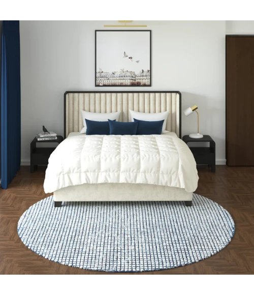 LR Home Criss Cross Blue CRISS 6ft. Round Rug