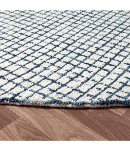 LR Home Criss Cross Blue CRISS 6ft. Round Rug