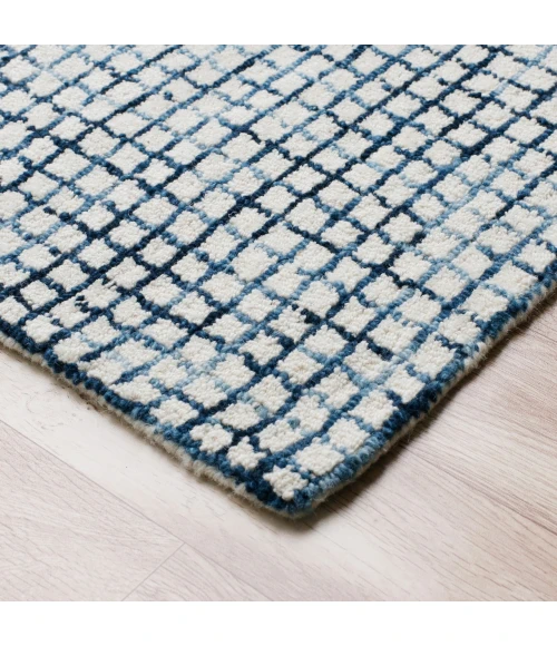 LR Home Criss Cross Blue CRISS 4ft. x 6ft. Rectangle Rug