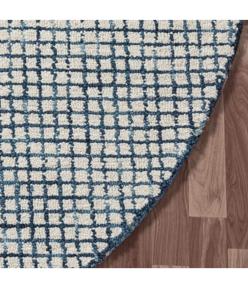 LR Home Criss Cross Blue CRISS 6ft. Round Rug