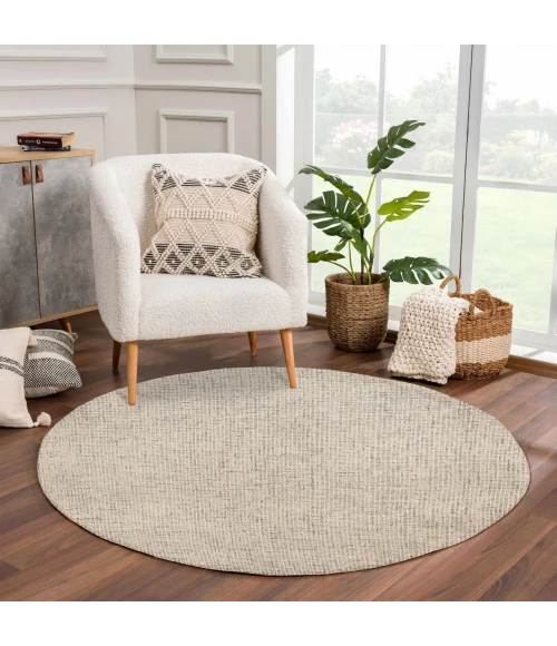 LR Home Criss Cross Brown CRISS 6ft. Round Rug