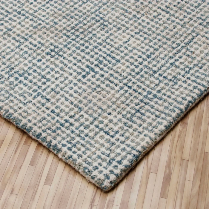 Rugs Town Cross Teal/Cream 82202 2 ft. 6 in. X 8 ft. Rect. Rug