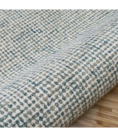 LR Home Criss Cross Teal/Cream 82202 5 ft. X 7 ft. 9 in. Rect. Rug