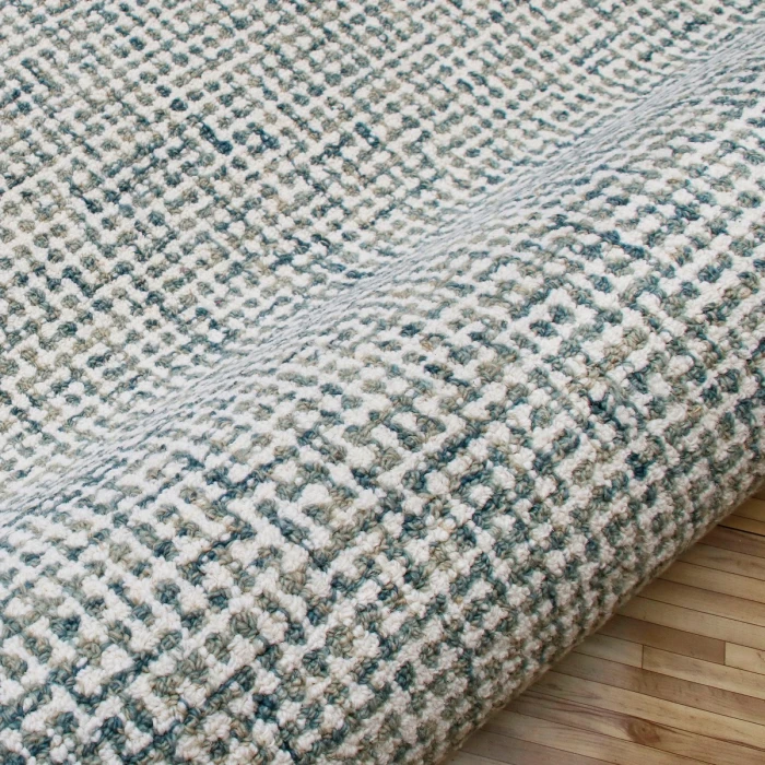 Rugs Town Cross Teal/Cream 82202 2 ft. 6 in. X 8 ft. Rect. Rug