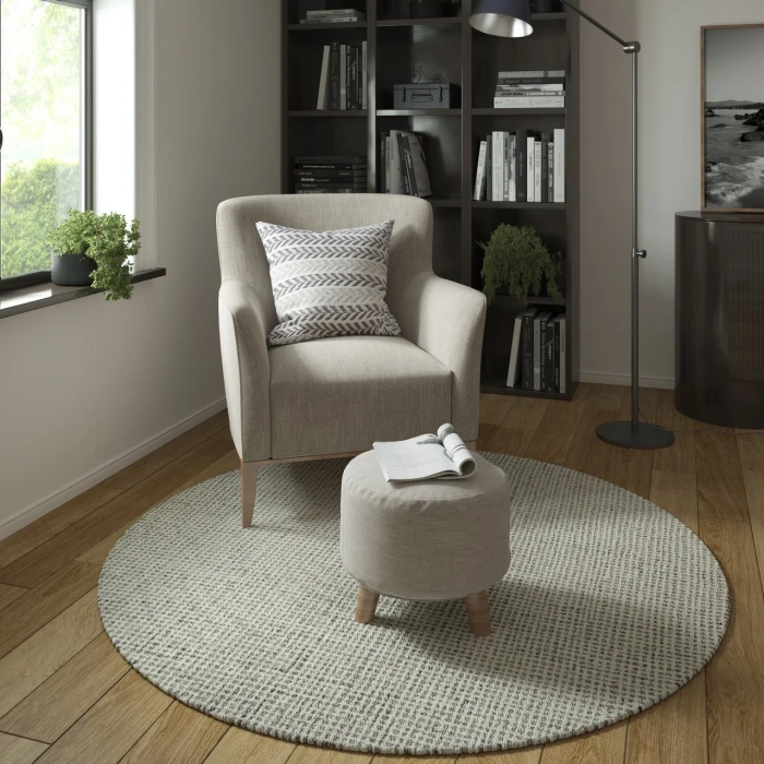 Rugs Town Cross Gray CRISS 8ft. Round Rug