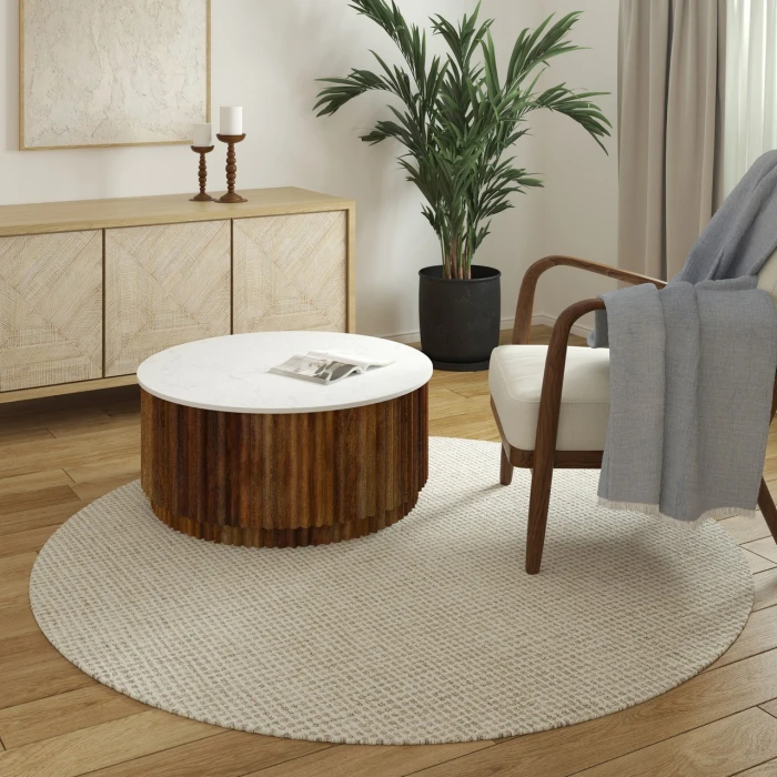 Rugs Town Cross Beige CRISS 8ft. Round Rug