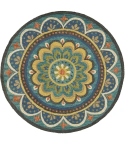 LR Home Dazzle 54026 Blue 4' X 4' Round Rug