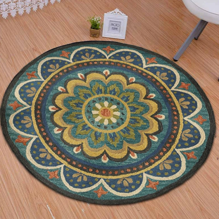 LR Home DAZZLE 54026 Blue 4' X 4' Round Rug