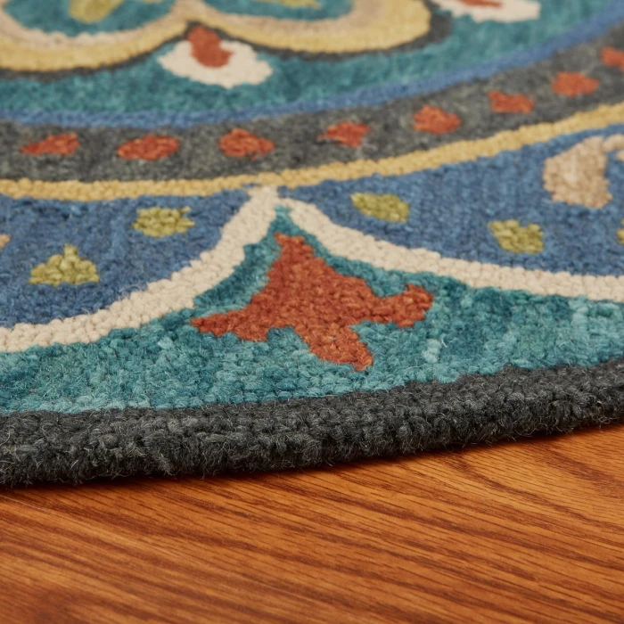 LR Home DAZZLE 54026 Blue 4' X 4' Round Rug