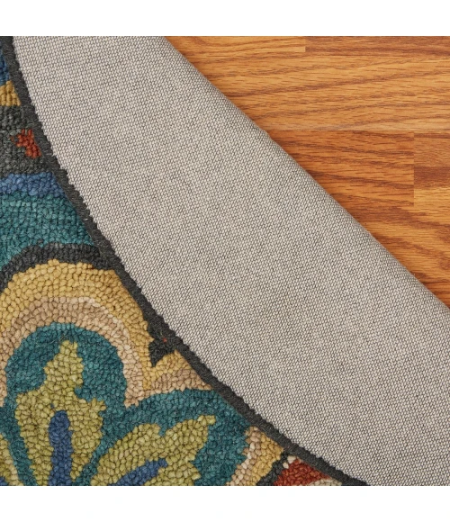 LR Home DAZZLE 54026 Blue 4' X 4' Round Rug