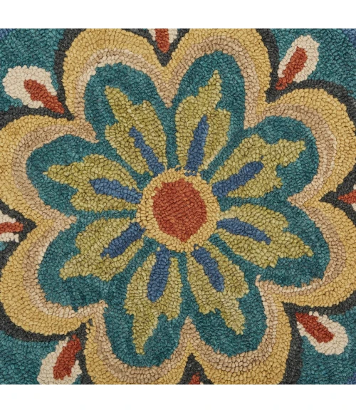 LR Home DAZZLE 54026 Blue 4' X 4' Round Rug