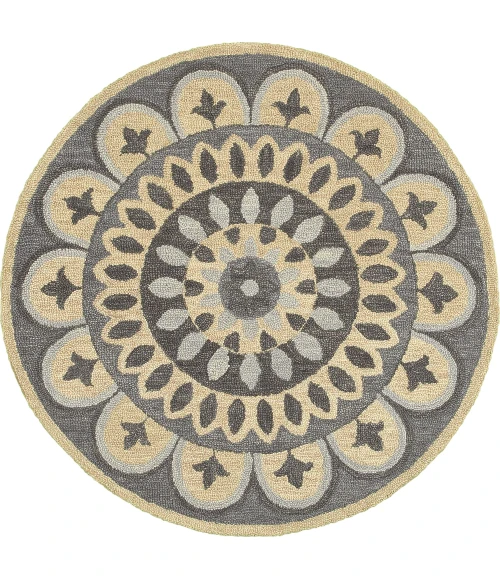 LR Home DAZZLE 54054 Gray 4' X 4' Round Rug