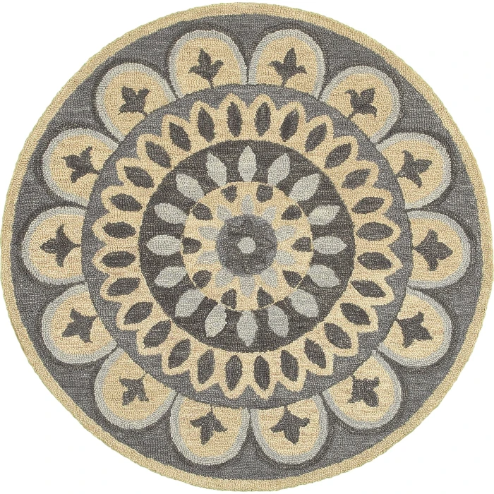 Rugs Town 54054 Gray 4' X 4' Round Rug