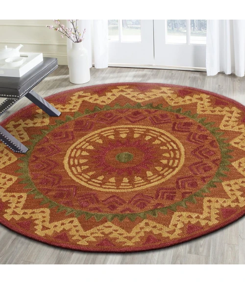 LR Home DAZZLE 54059 Rust 6' Round Rug