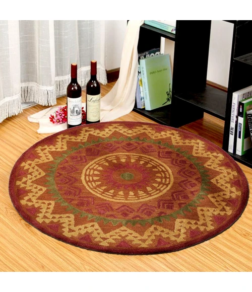 LR Home DAZZLE 54059 Rust 6' Round Rug