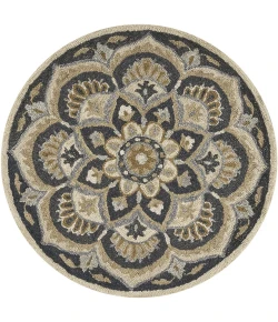 LR Home Dazzle 54062 Black 4' X 4' Round Rug