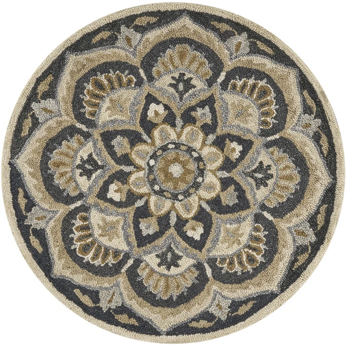 Rugs Town 54062 Black 6' Round Rug