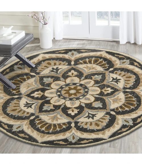 LR Home DAZZLE 54062 Black 4' X 4' Round Rug