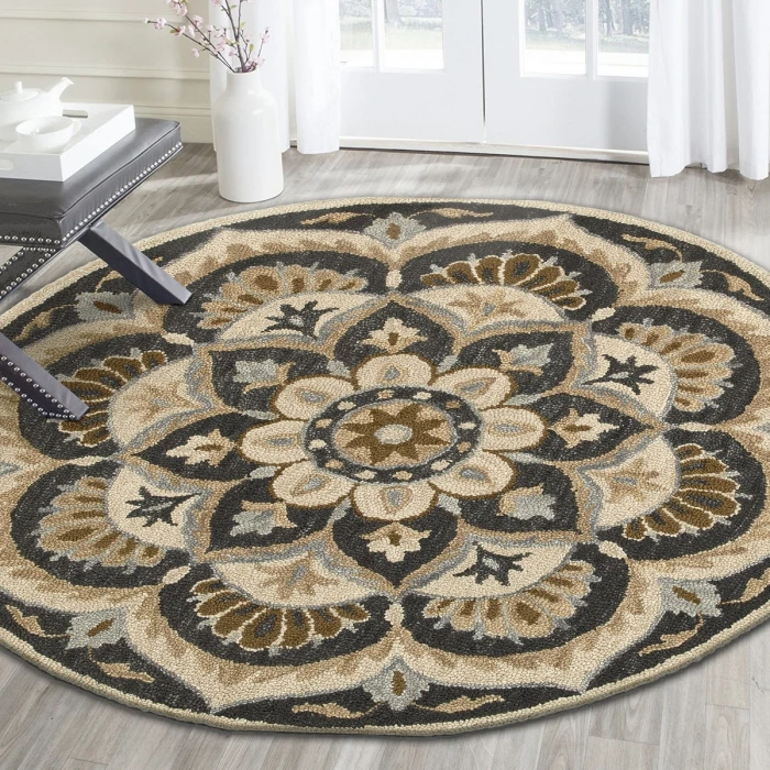 Rugs Town 54062 Black 6' Round Rug