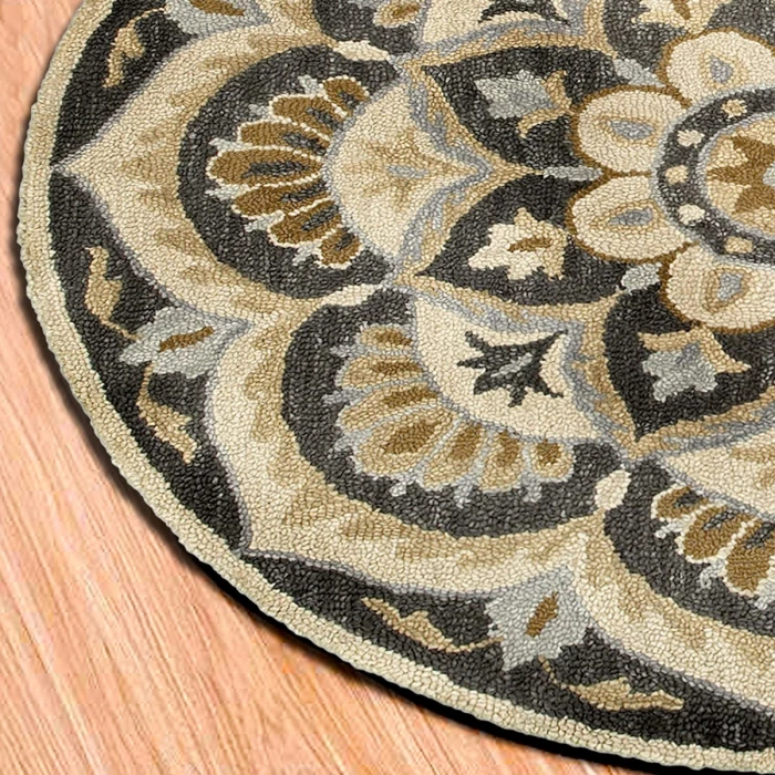 Rugs Town 54062 Black 6' Round Rug