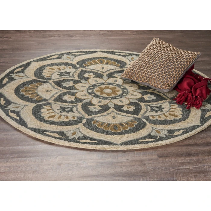 Rugs Town 54062 Black 6' Round Rug
