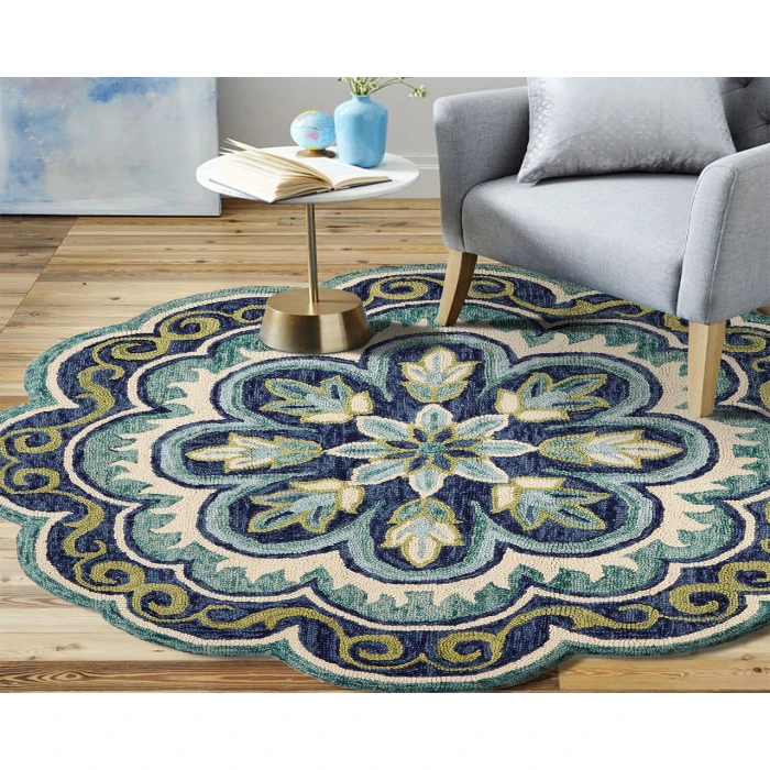 Rugs Town 54076 Green 5' Round Rug