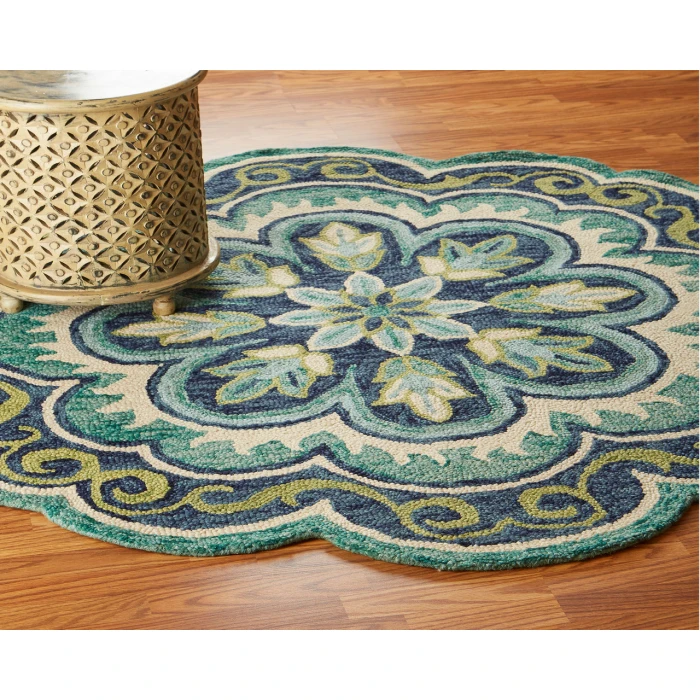 Rugs Town 54076 Green 5' Round Rug