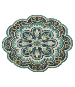 Daleyza DAZ-AQ Green 5 ft. Round Area Rug