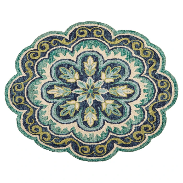 Rugs Town 54076 Green 5' Round Rug