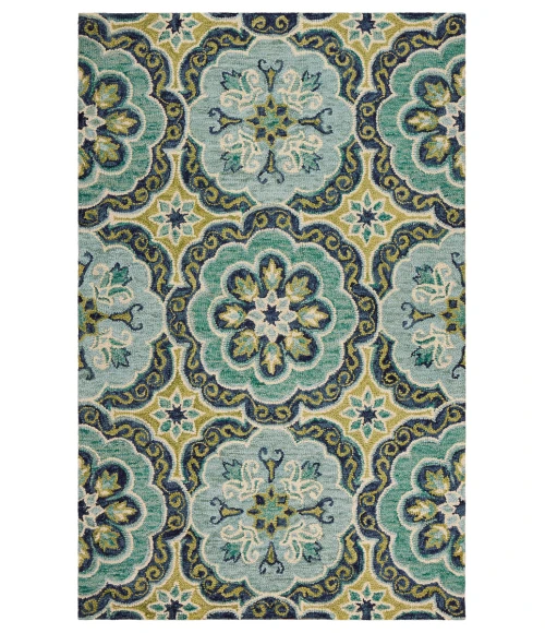 LR Home DAZZLE 54076 Green 7'9" X 9'9 Rect. Rug
