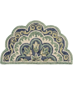 LR Home Dazzle Green DAZZL 2ft.3in. x 3ft.10in. Hearth Rug