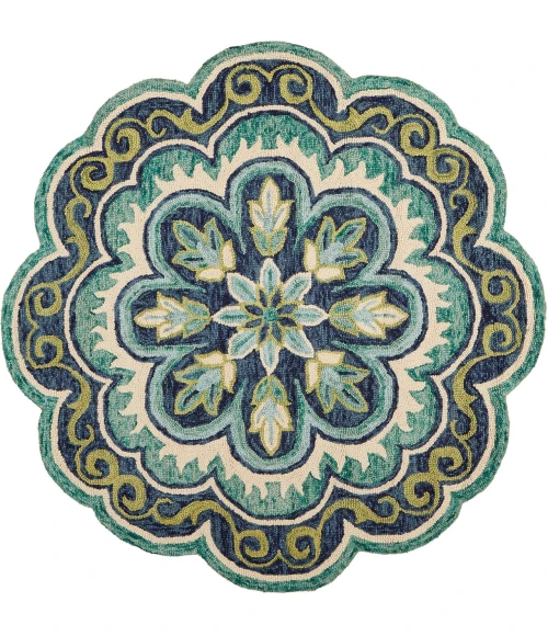 LR Home Dazzle Green DAZZL 8ft. Round Rug