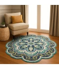 LR Home Dazzle Green DAZZL 8ft. Round Rug