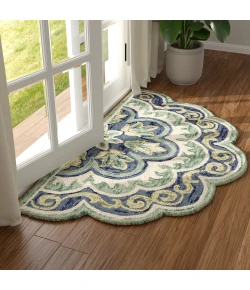 LR Home Dazzle Green DAZZL 2ft.3in. x 3ft.10in. Hearth Rug