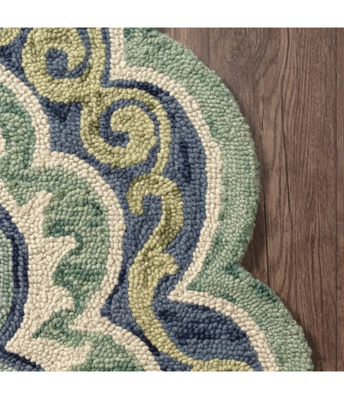 LR Home Dazzle Green DAZZL 8ft. Round Rug