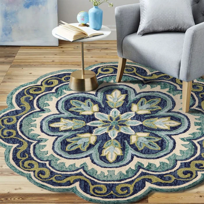 LR Home Dazzle Green DAZZL 8ft. Round Rug