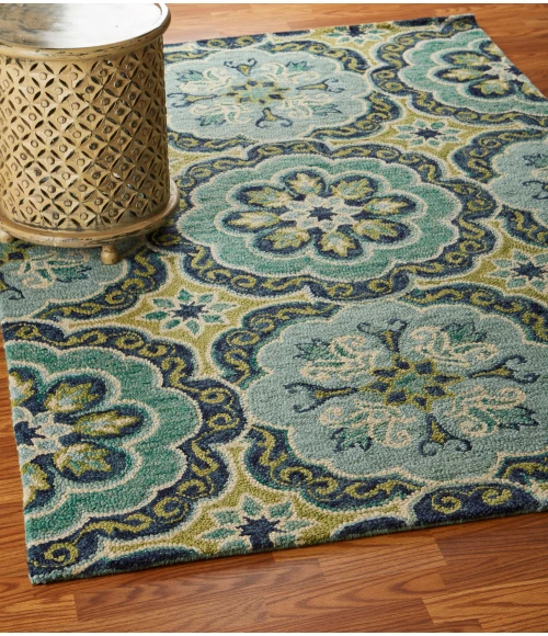 LR Home DAZZLE 54076 Green 7'9" X 9'9 Rect. Rug
