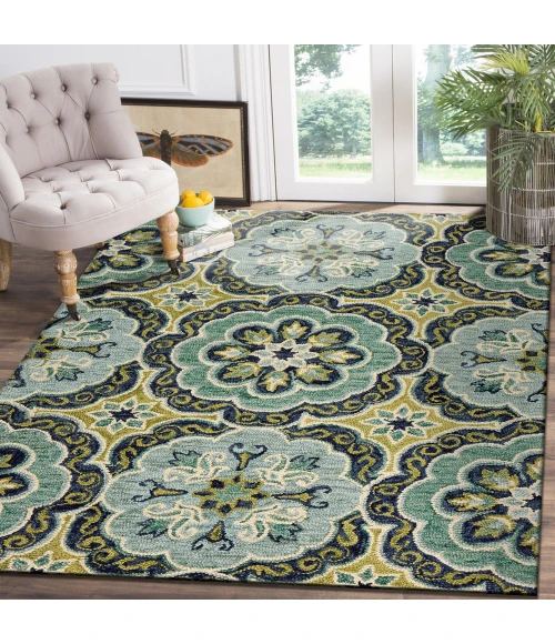 LR Home DAZZLE 54076 Green 7'9" X 9'9 Rect. Rug