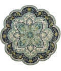 LR Home Dazzle Blue DAZZL 5ft. x 5ft. Round Rug