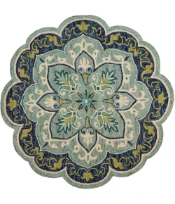 LR Home Dazzle Blue DAZZL 5ft. x 5ft. Round Rug