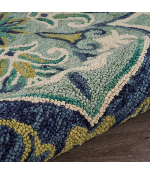 LR Home Dazzle Blue DAZZL 5ft. x 5ft. Round Rug