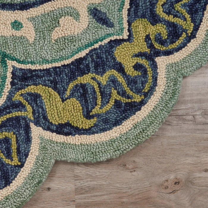 Rugs Town Blue DAZZL 5ft. x 5ft. Round Rug