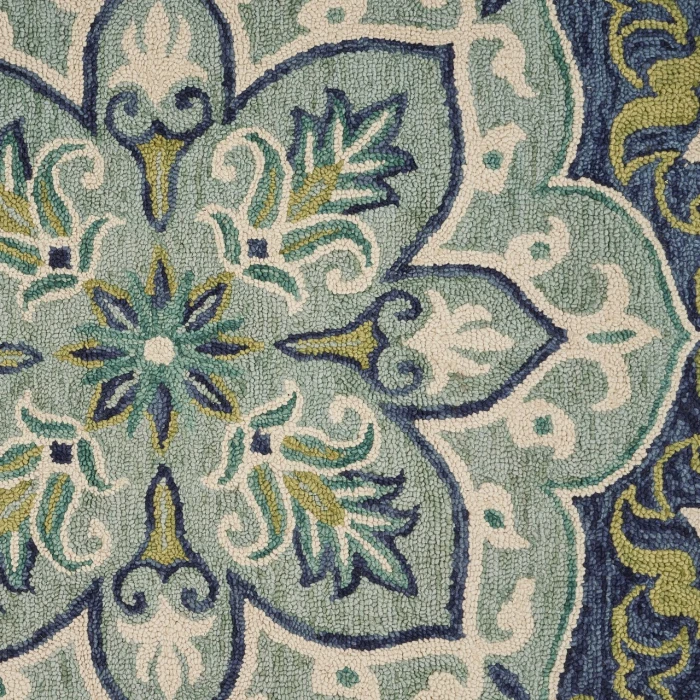 Rugs Town Blue DAZZL 5ft. x 5ft. Round Rug