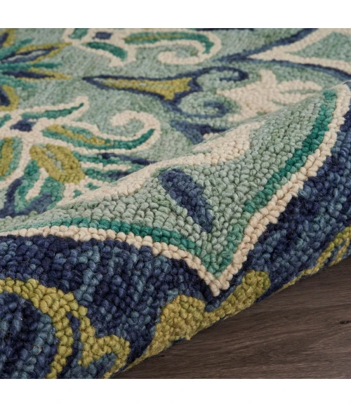 LR Home DAZZLE 54077 Teal 4' X 4' Round Rug