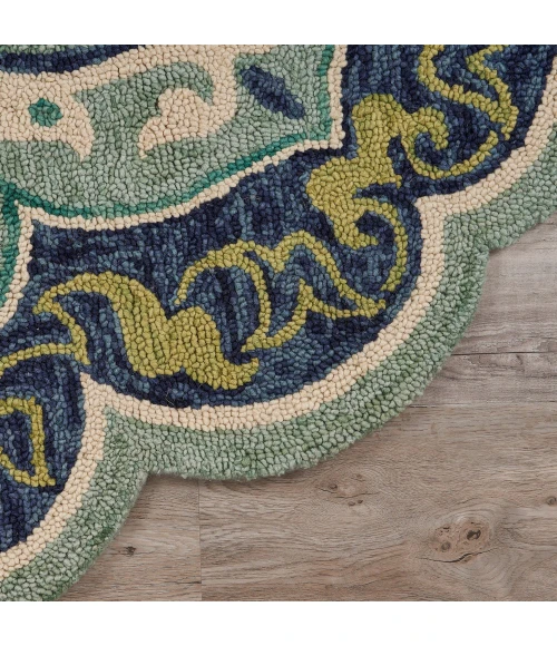 LR Home DAZZLE 54077 Teal 4' X 4' Round Rug