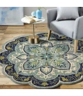 LR Home DAZZLE 54077 Teal 4' X 4' Round Rug