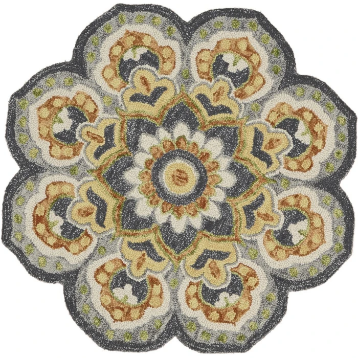 Rugs Town 54078 Gray 4' X 4' Round Rug